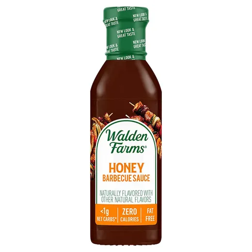 A front view of the Walden Farms Honey Barbecue Sauce bottle.