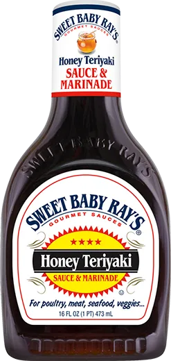 A standard bottle of Sweet Baby Ray's Honey Teriyaki Sauce
