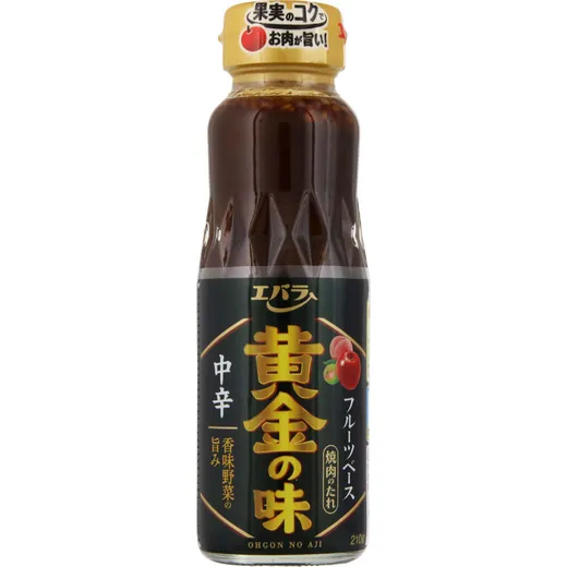 A bottle of Ebara Ougon no Aji yakiniku sauce.