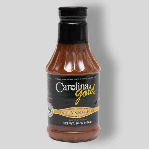 A single bottle of Carolina Gold sweet vinegar sauce.