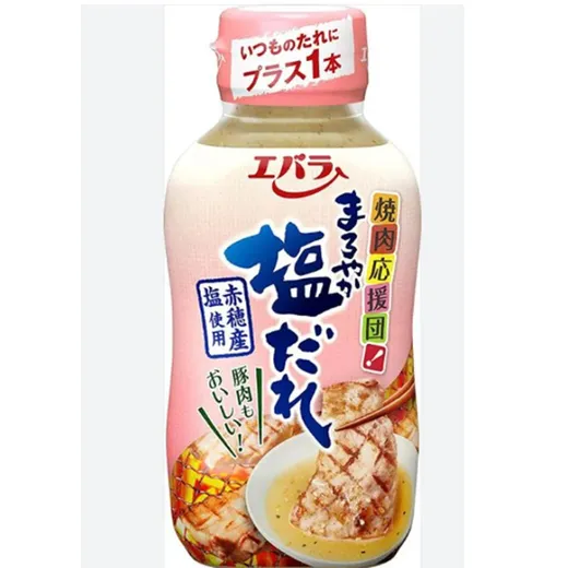 A front-facing view of a bottle of Ebara barbecue sauce displayed against a plain background.
