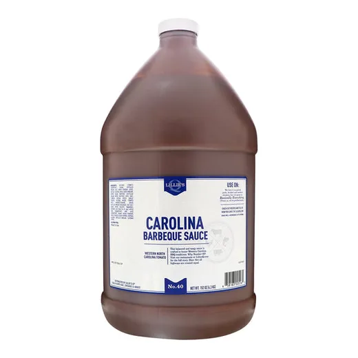 A large bulk jug of Carolina Barbeque Sauce centered against a plain white background.