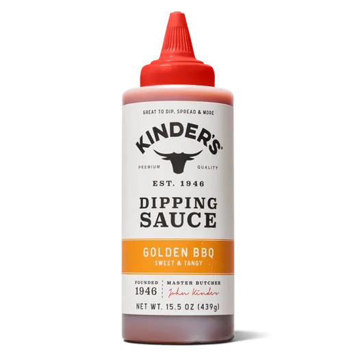 Kinder's Golden BBQ dipping sauce bottle.